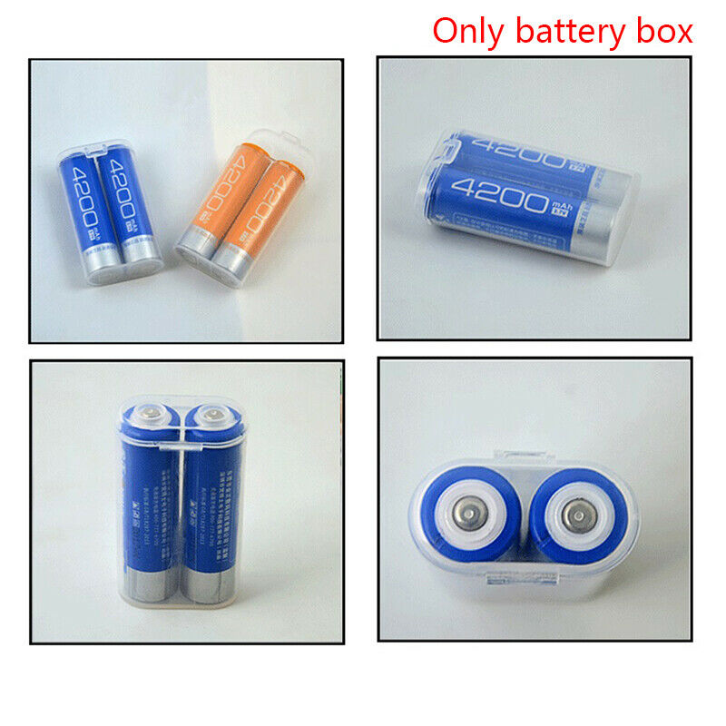 Waterproof Clear Holder Storage Box Plastic Safety Case For 2 Sections 18650 Tt