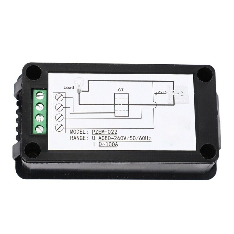 Newest AC 6In1 220V 100A Single Phase Digital Panel Amp Volt Current Meter WatJ4
