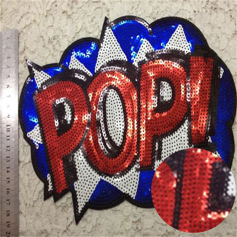Embroidered iron on patches sequins  sequins clothing DIY Motif Appliqu.l8