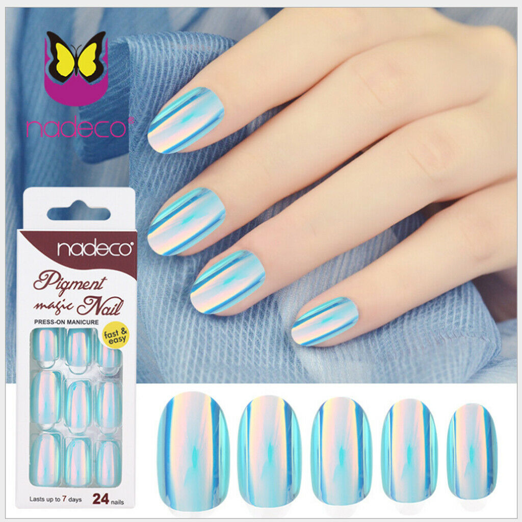 24 Pieces Nail Art Tips False Nails Salon DIY Manicure Tool 01