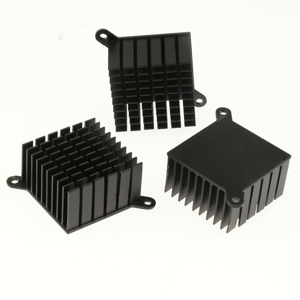 10pcs Black 1.5"x1.5"x0.9" Aluminum Heat Sink Heatsink Cooler Fin Module