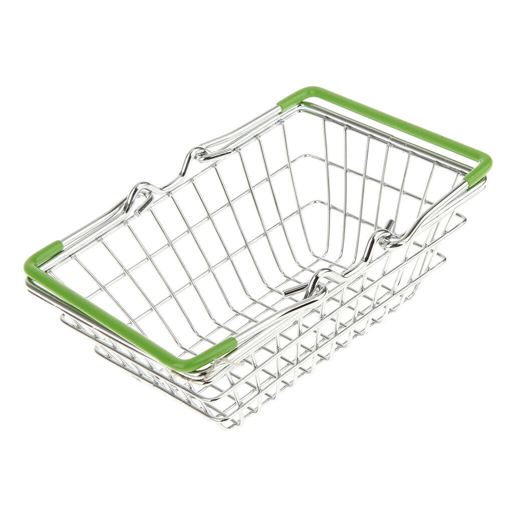Kids Shopping Basket Role Play Grocery Supermarket Food Play Green Small Sized