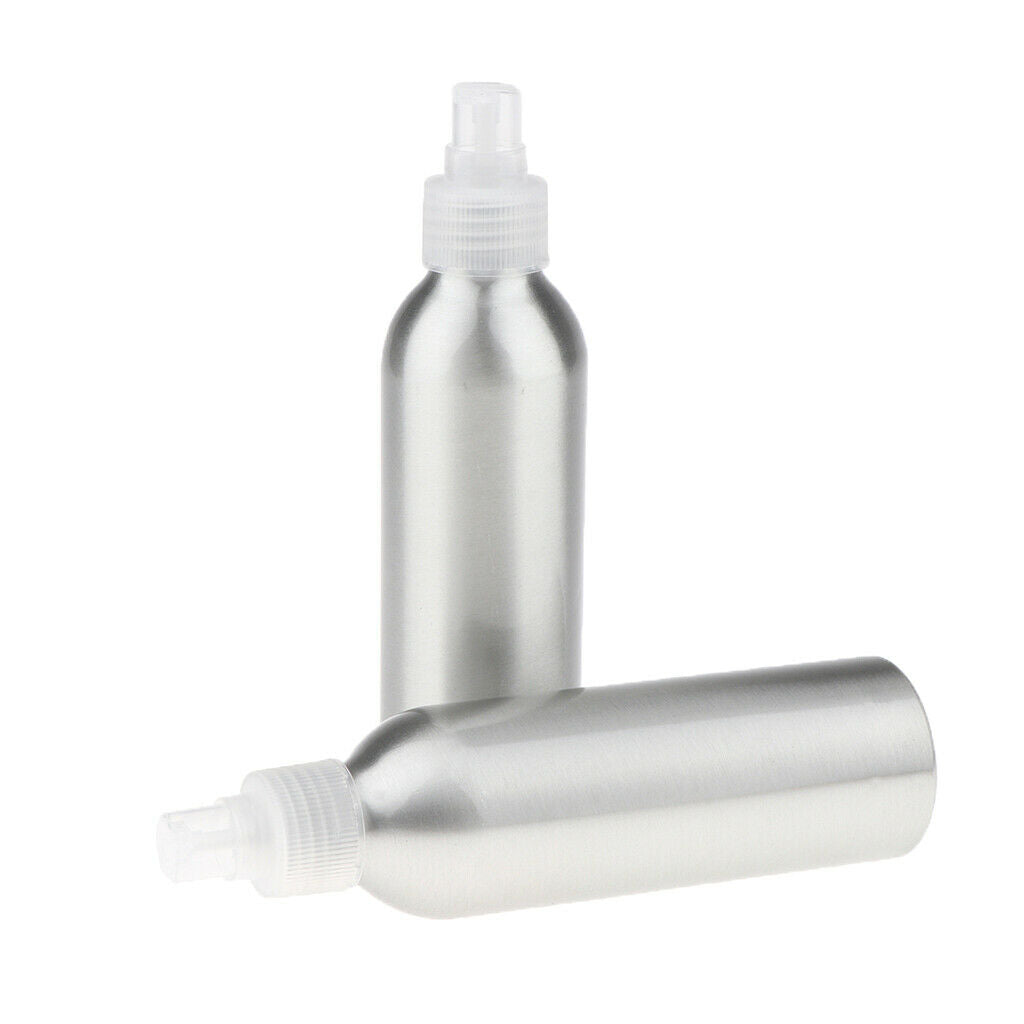 2Pcs Modern Aluminum Refillable Soap Dispenser Pump Bottle For Bathroom - Clear