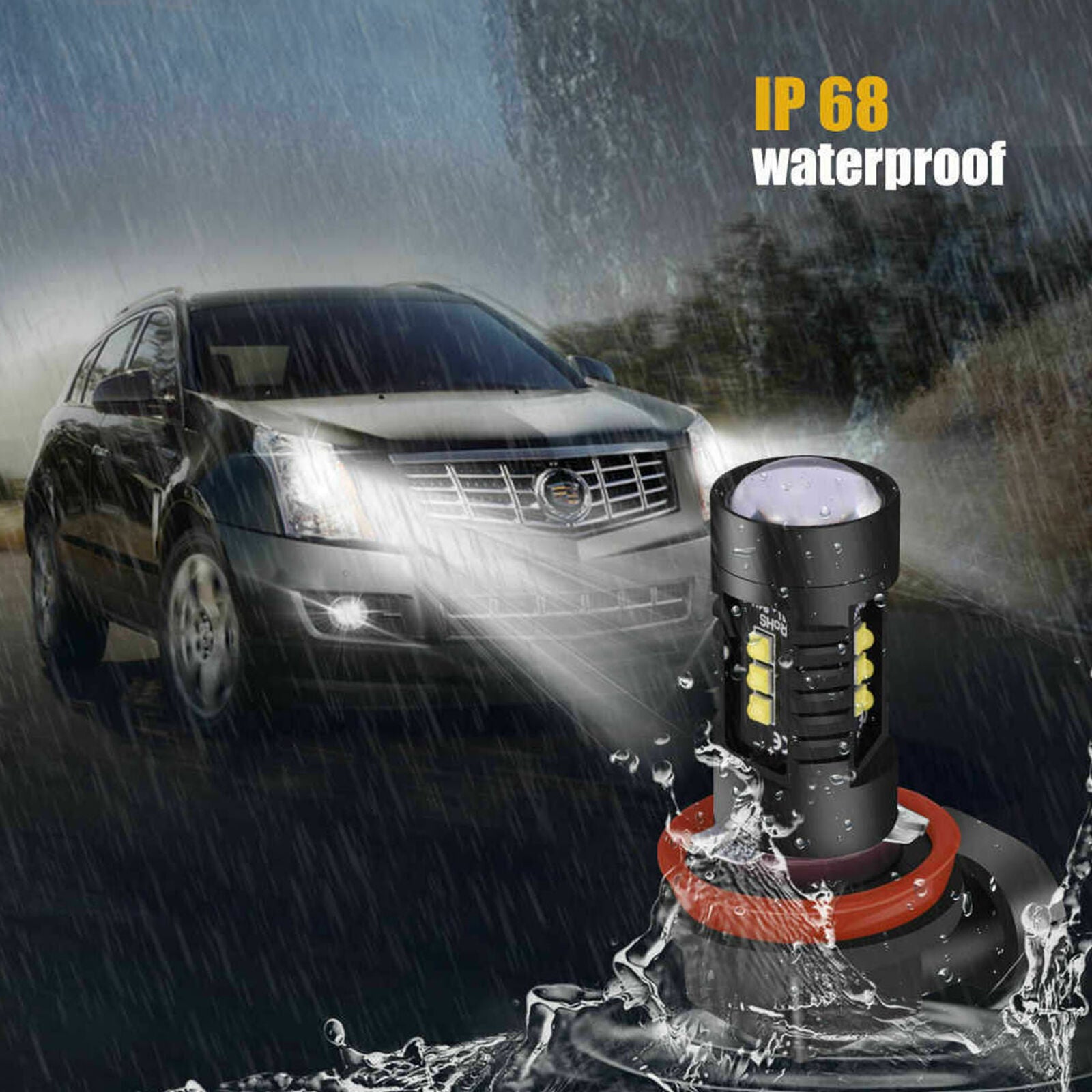 2 H11 LED Projector Fog Light DRL 11W No Error For Audi A3 A4 A5 S5 A6 Q5 Q7 TT