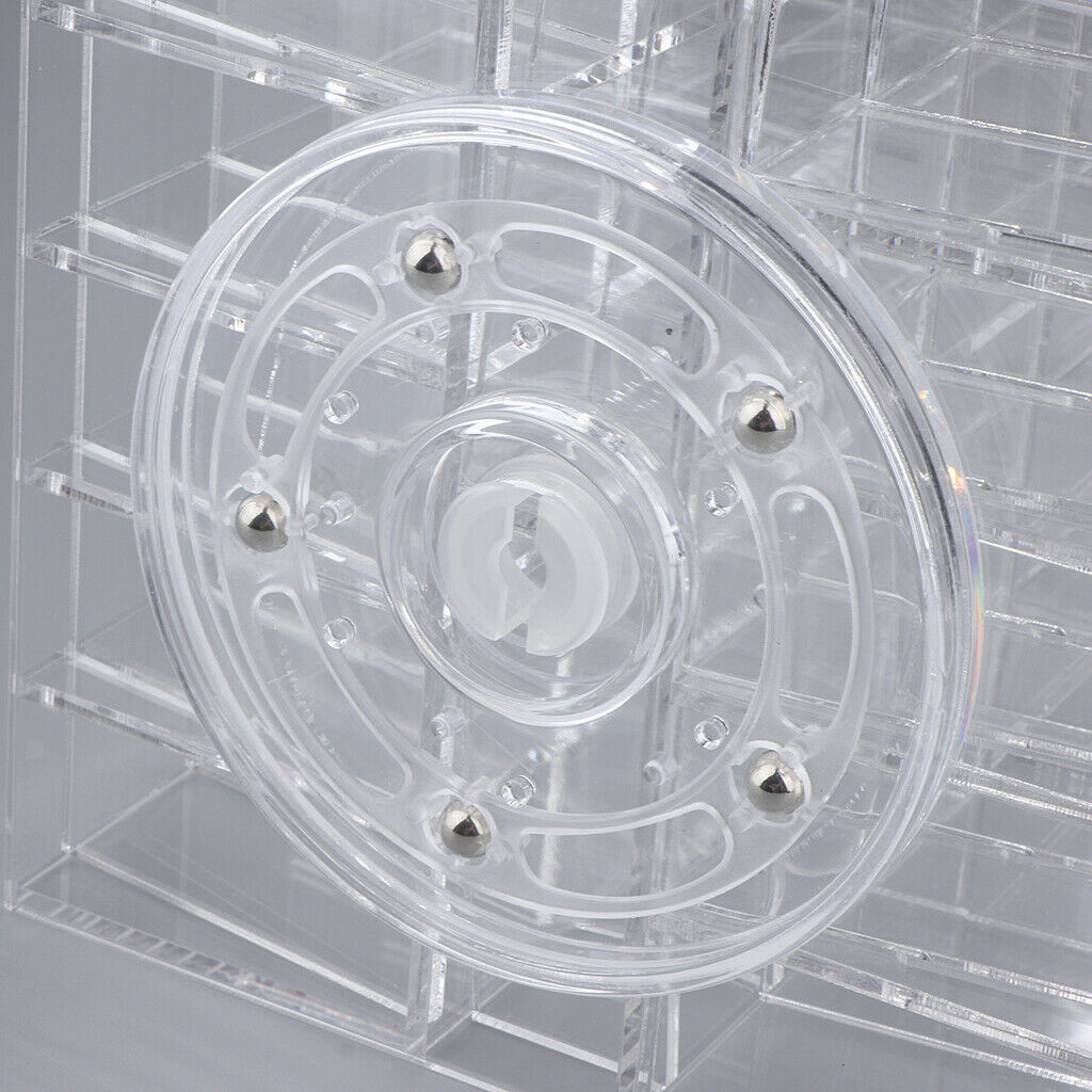 360 Rotating Lipstick Organizer Holder Rack Lipgloss Tower Stand 61 Grid Clear