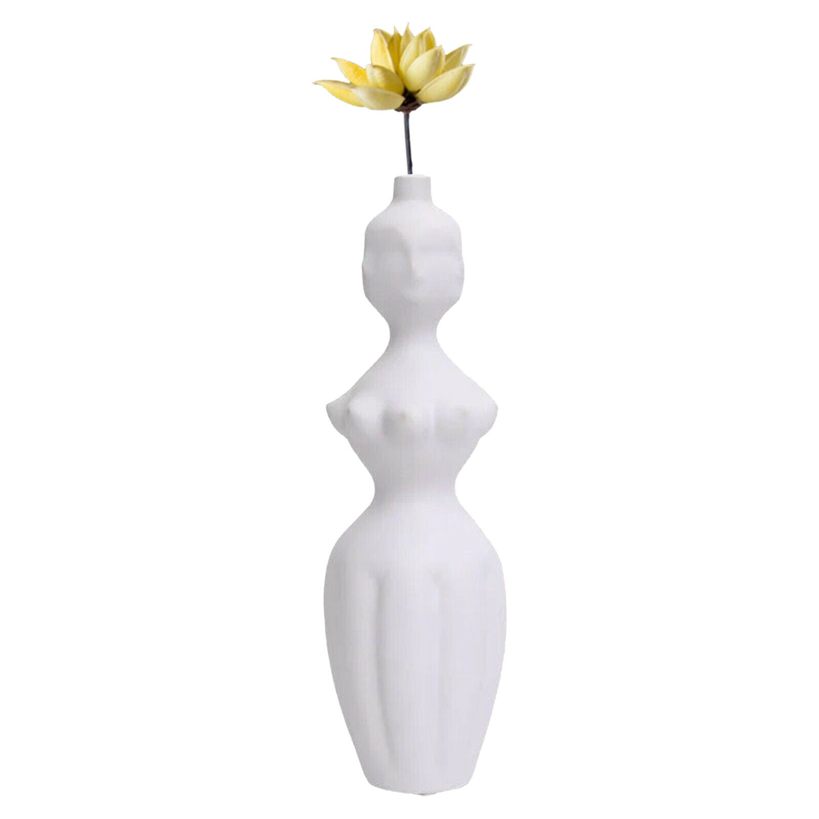 Ceramic Vase Tabletop Human Face for Desktop Office Hotel Small mouth bottle