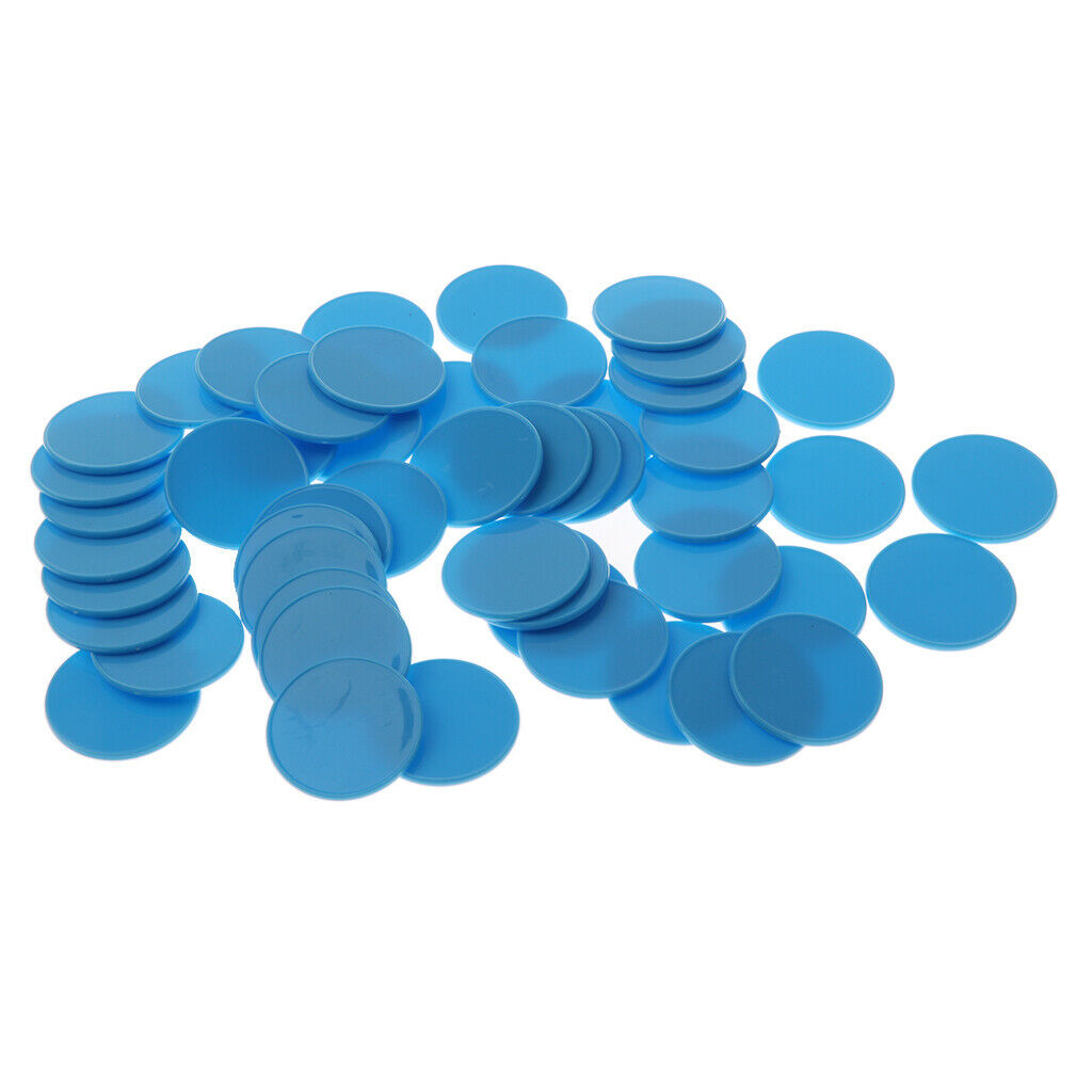 50pcs Plastic Counters Chips for Mathematics Numeracy Teaching Blue