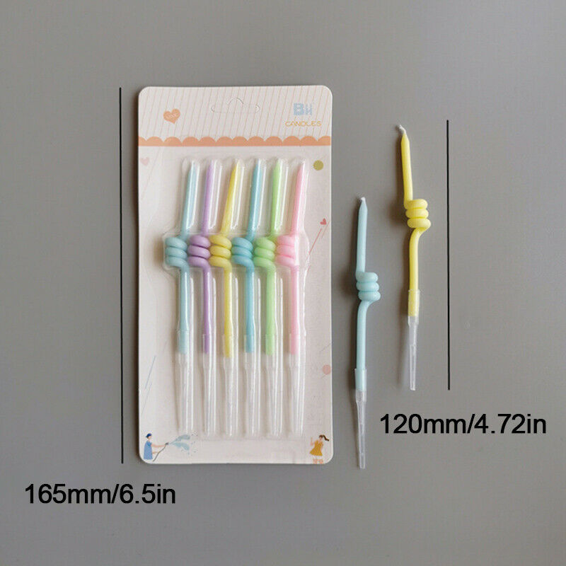 Birthday Candle Curve Spiral Thread Candle Rainbow Color Cake Decorati.l8
