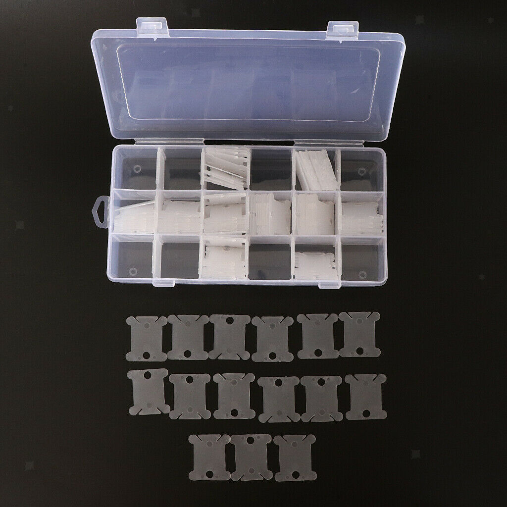 18 Compartments Embroidery Floss Storage Box + 120 Winding Floss Bobbins
