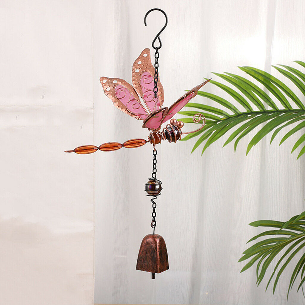 Wind Chime with Luminous Wall Hanging Home Garden Decor Pink Bell