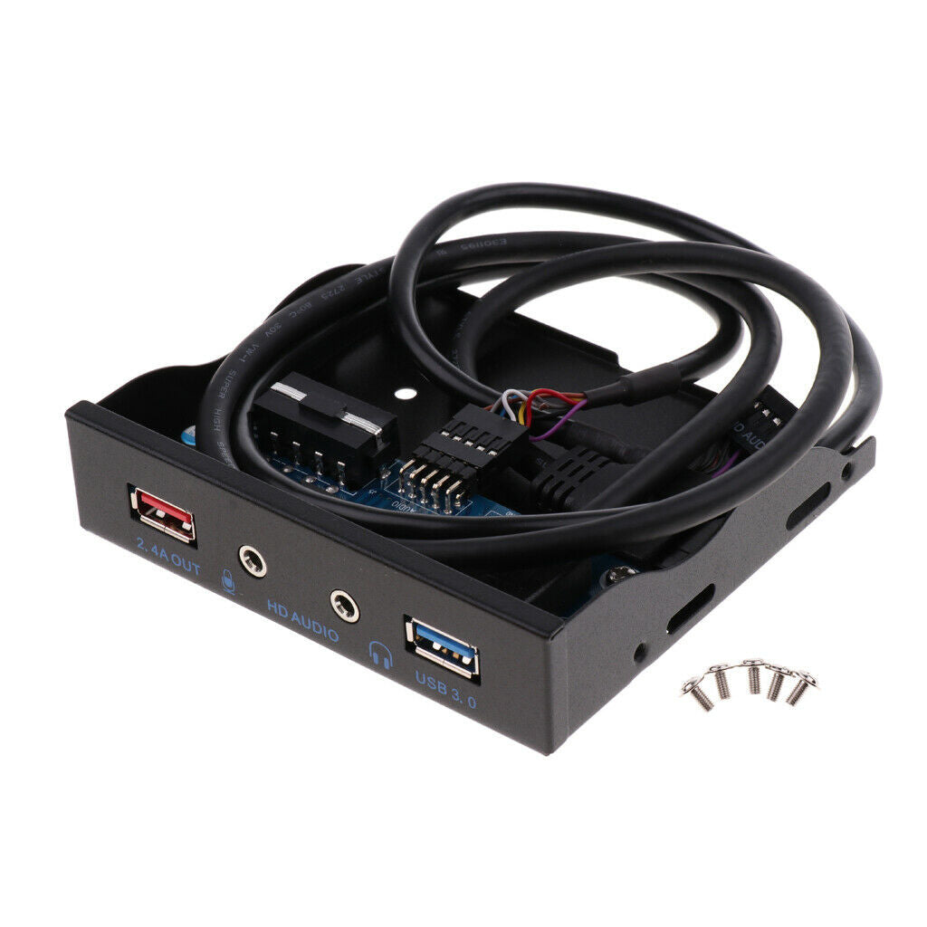 Pack Of 1 20-pin To USB 3.0 Audio Floppy Drive Audio Front Panel Black