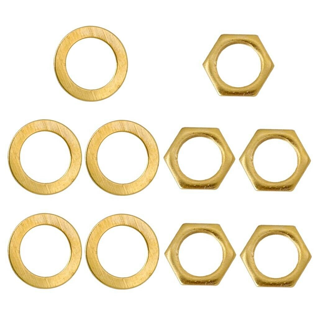 10 Pieces Iron Electric Guitar Bass Outputs Jack Socket Nuts A+C Accessories