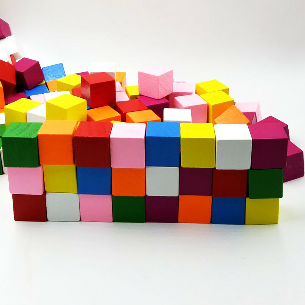 50pcs Assorted Wood Blocks Cube Embellishments For Scrapbooking DIY 15mm