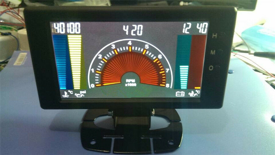 New 6in1 LCD Car Voltmeter Water Temp Oil Temp Oil Press Gauge w/Sensor Bracket