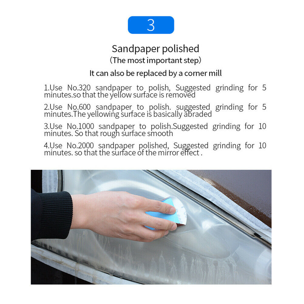 Car Headlight Lens Repair Tools Kit with 30ML Care Polishing Anti-scratch Liquid