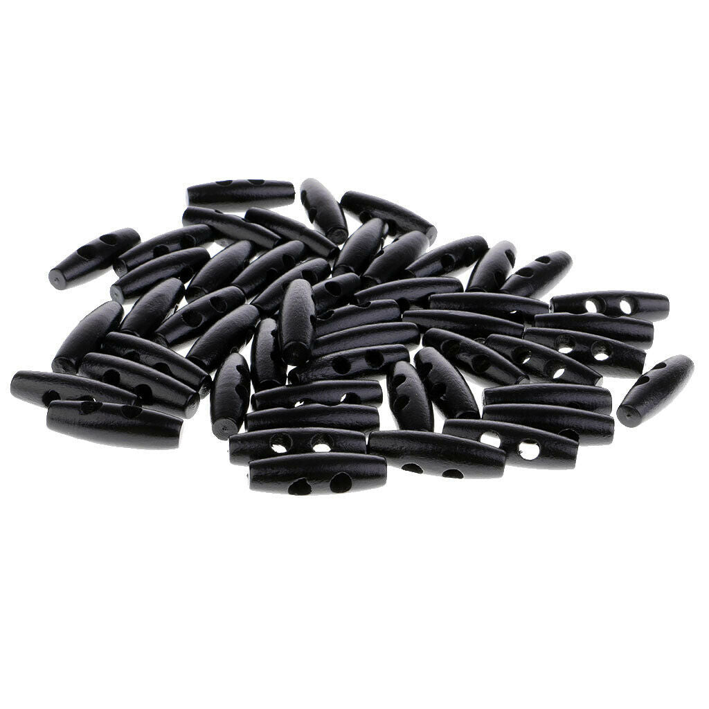 150Pcs / set   30mm   Wooden   Coat   Toggle   Horn   2   Holes   DIY   Sewing