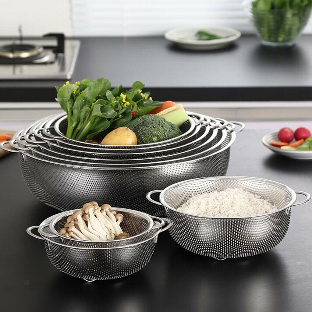 Stainless Wash Rice Colander Sieve Strainer Water Filter Drainer 16.5cm