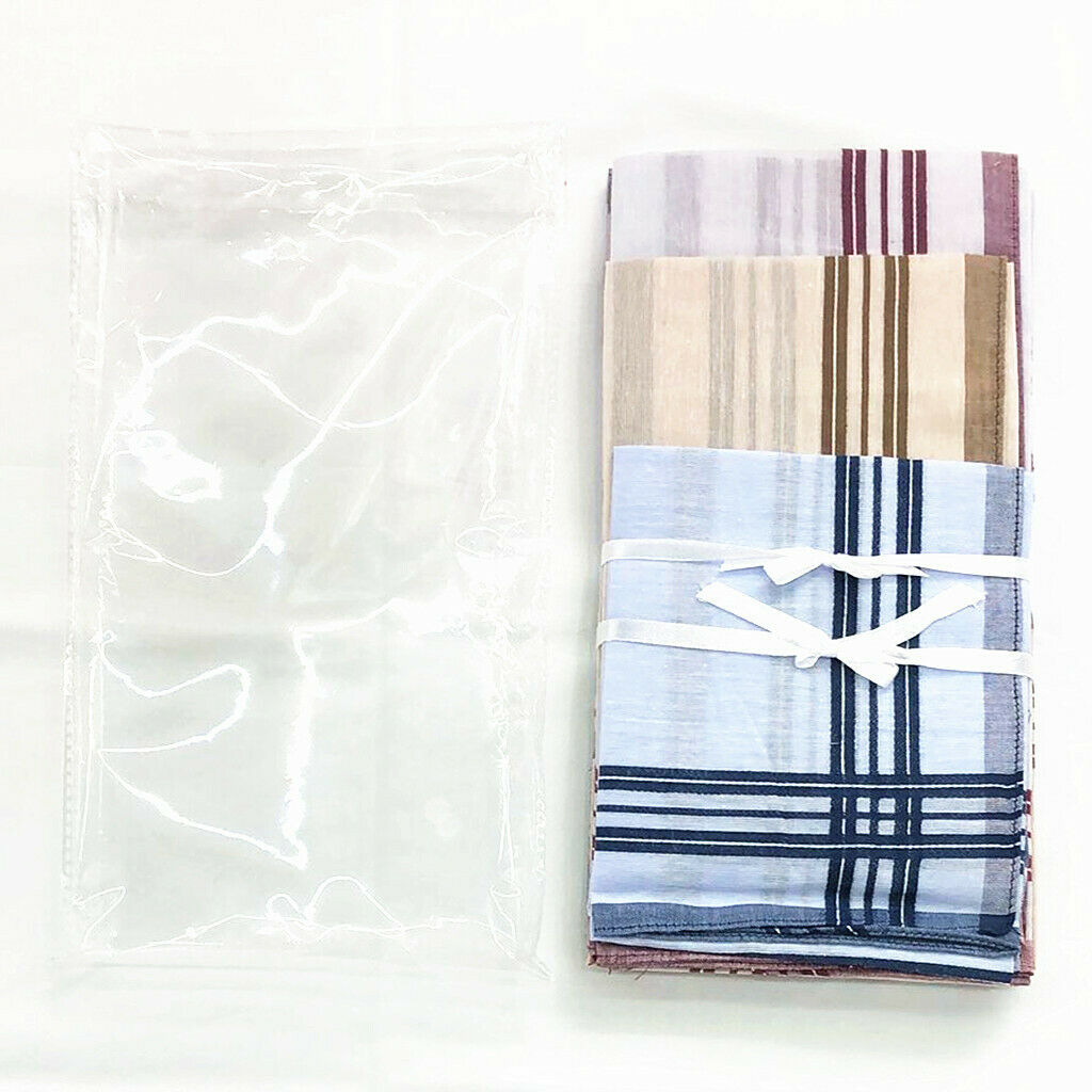 12x Pure Cotton Handkerchiefs Classic Soft Hanky Pocket Square Kerchief 38cm