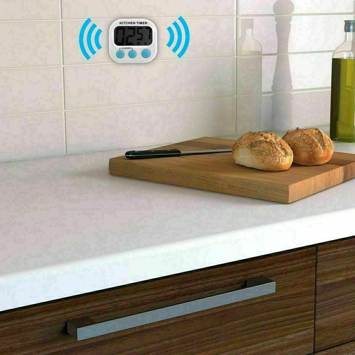Large Magnetic Kitchen Cooking LCD Digital Timer Countdown Up Clock Loud Alarm