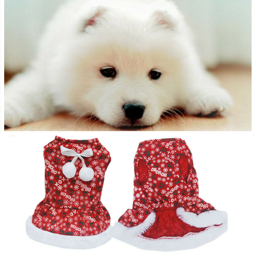 Puppy Outfit Pet Chrismas Dress Dog Cat Hoody Jumper Clothes Xmas Costume S