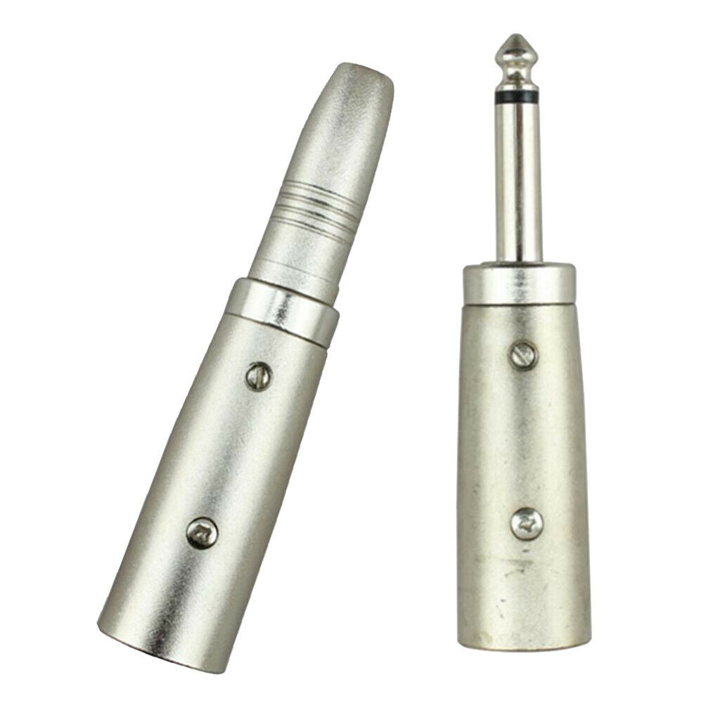 Lovoski XLR 3 Pin Male To 6.35mm Mono Male   Connector Adapter