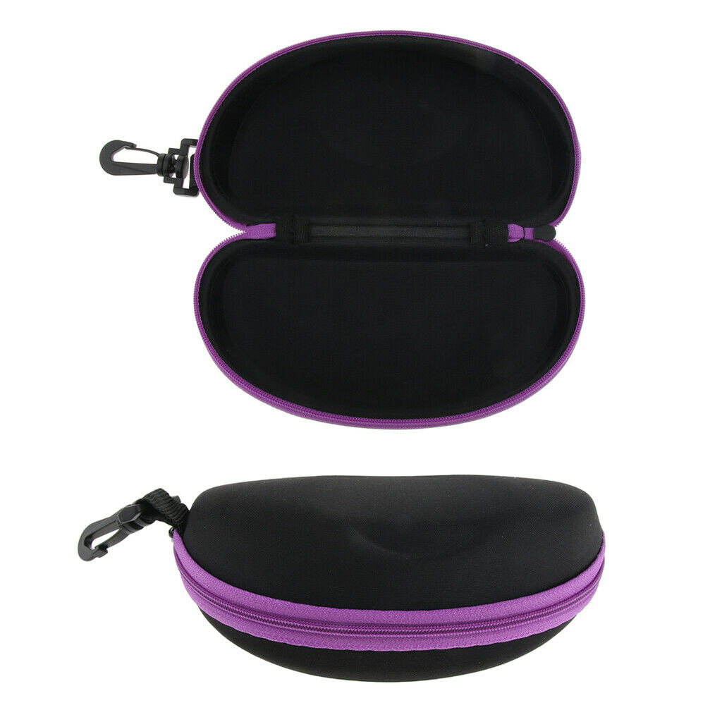2x Portable Zipper Spectacle Sunglass Eyeglass Case Box Storage Pouch Purple
