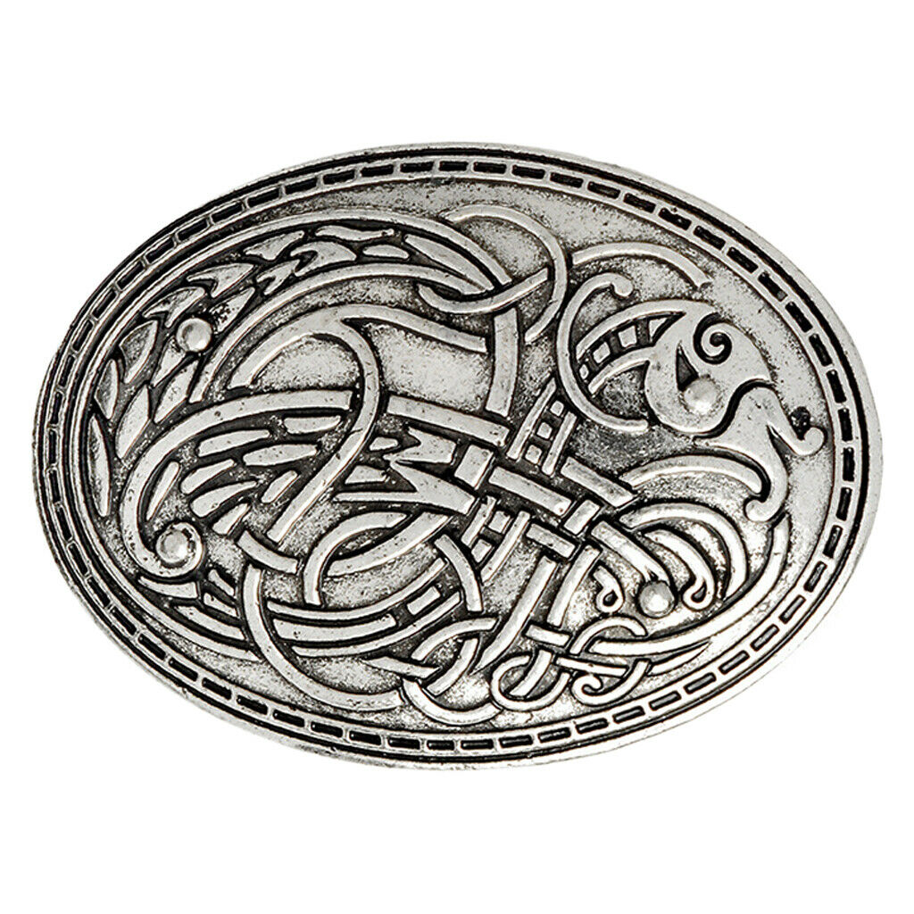 2Pack Norse Medieval Viking Shield Symbol Brooch Oval Shawl Sweater Pin