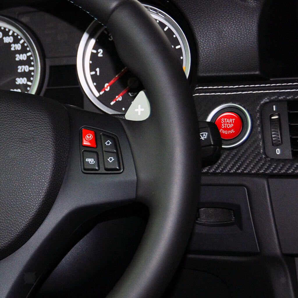 Engine Start Stop Push + M3 Steering Wheel Button Cover for BMW 3 Series E93