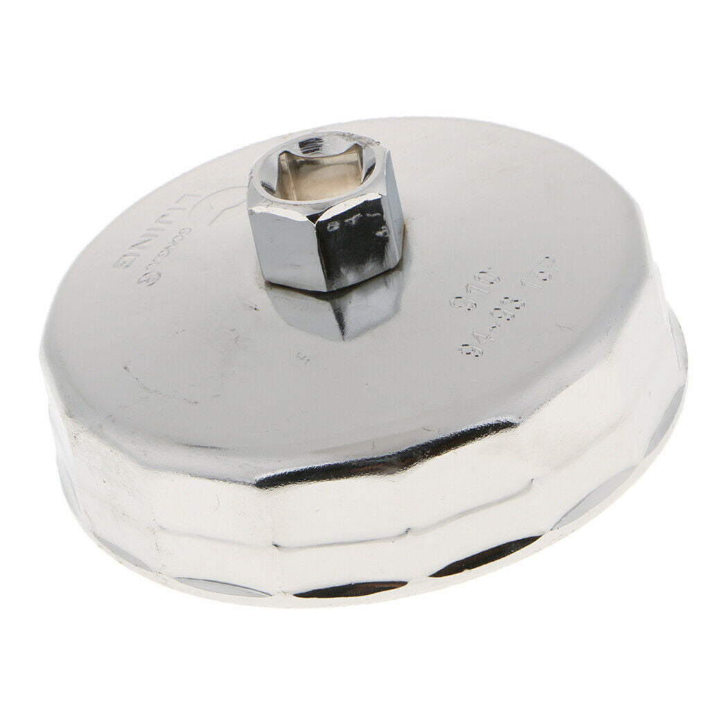 910 Sliver Oil Filter Remover Cap Oil Grid Wrench 14 Flutes For Car 100x46mm