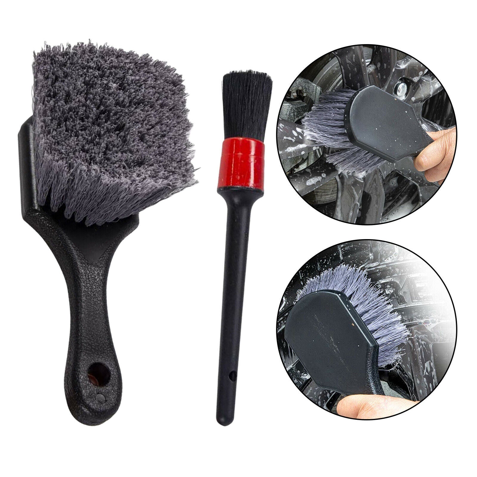 2PCS Car Detailing Brush Kit Vehicle Automobile for Clean Brush Car Care