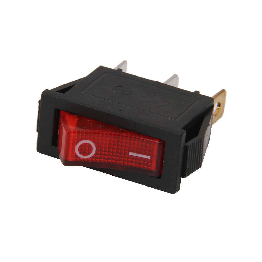10pcs AC 125-250V Red LED Light Auto Automobile On / Off Button Switch