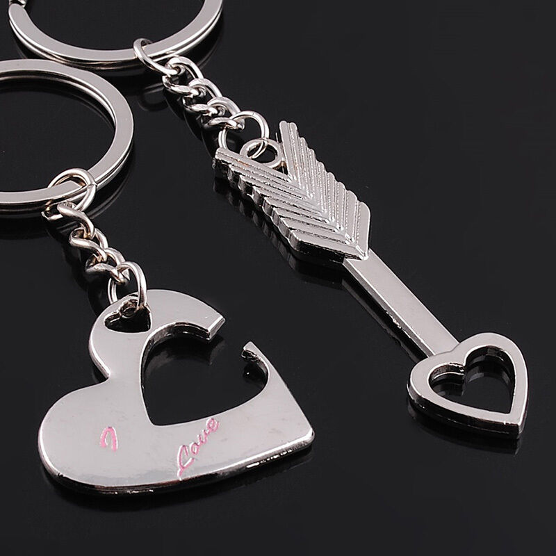 Lover His Her Keychains Keyrings Couples Arrow& "I Love You" Heart & Keys.l8