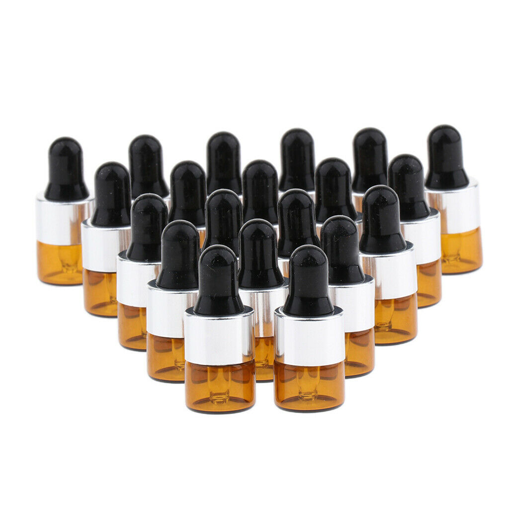 20Pcs Glass Empty Essential Oil Dropper Bottle Perfume Vials Container Pipette