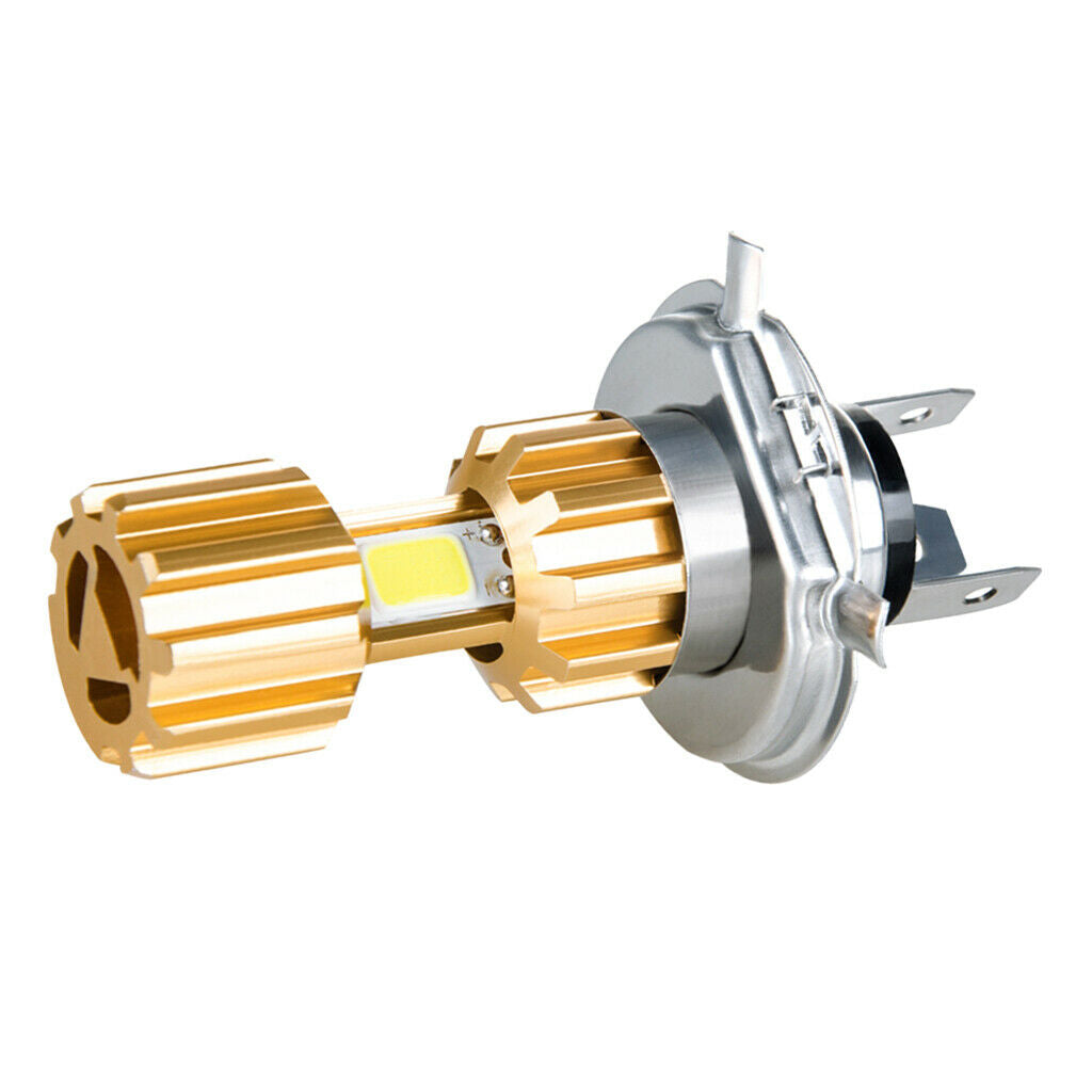 H4 LED Headlight Bulb, LED COB Chip 3400LM 18W/12W 6000-6500K White Motorbike