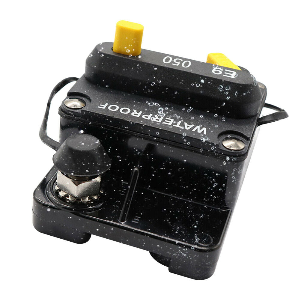 F433-50A 50 Amp Circuit Breaker with Manual Reset, 12V-24V DC, Waterproof