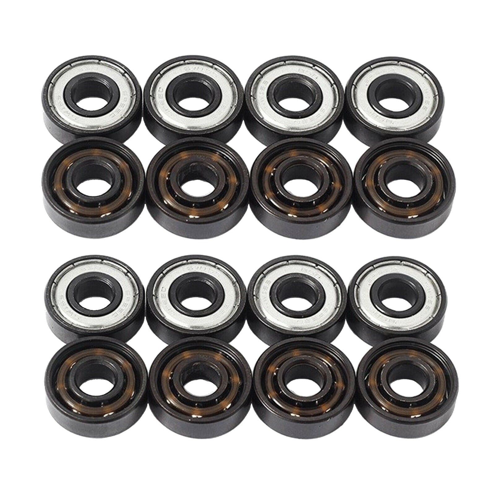 16x Premium 608 Skateboard Bearings Precision for Longboard Scooter Wheels