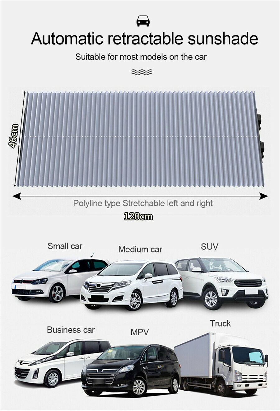 Auto Sun Shade Window Screen Cover Sunshade UV Protection Black Car Auto Truck