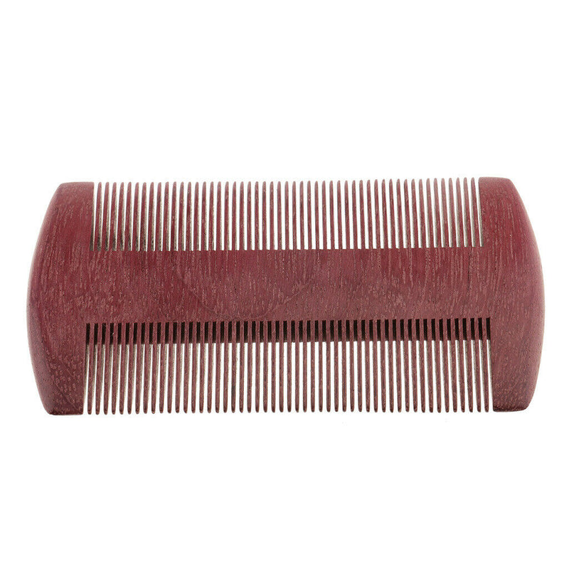 Wooden Double Densities Teeth Hair Comb Anti-Static Beard Mustache Hairbrush