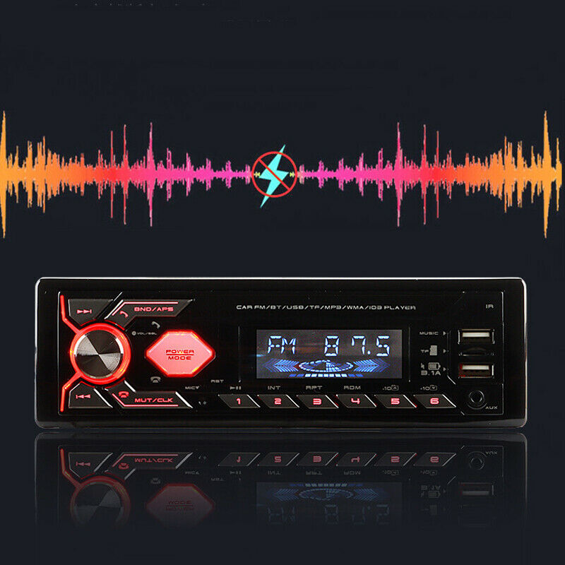 Single Din Car Stereo Radio Receiver LCD Bluetooth Audio Voice Control Media Kit