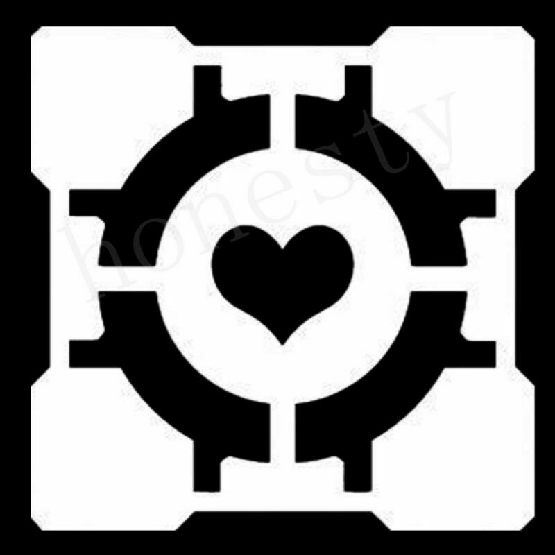 Companion Cube Portal Half Life Gamer Window Auto Car Door Decals Stickers