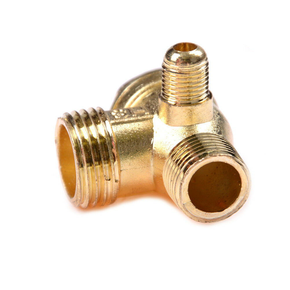 Air Compressor 3-Port Brass Male Threaded Check Valve Connector Tool  O WF