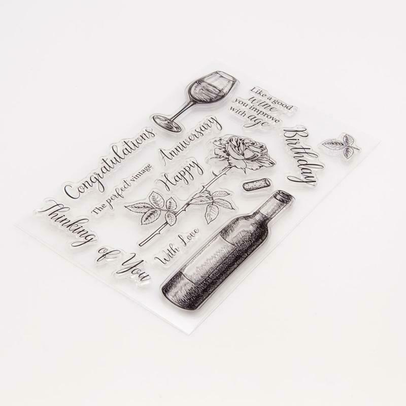 Red Wine Rose Clear Stamp cutting die for Card Making Scrapbooking Album