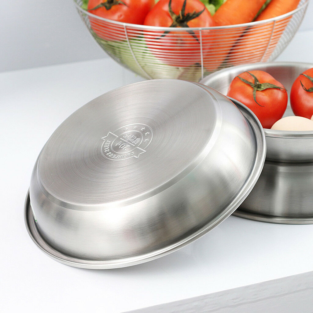 Stainless Steel Metal Mixing Bowls Caterer Fruit Salad Spaghetti Pasta 14cm
