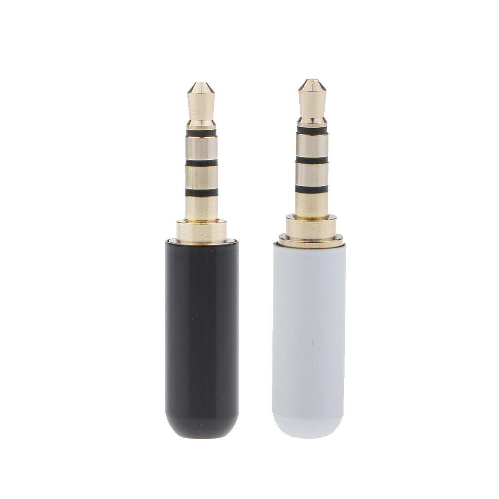 2x 4 Pole 3.5mm Male Repair headphone   Plug Soldering Headset Connector ##