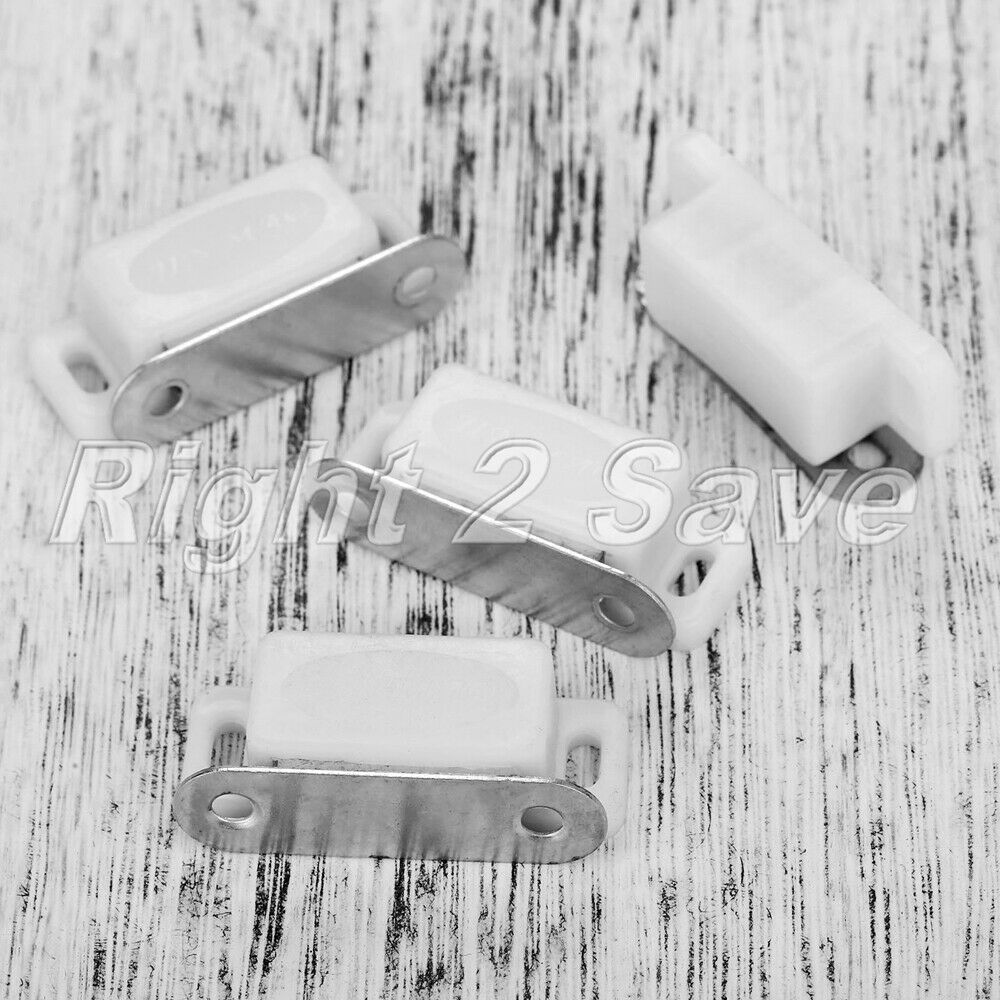 4pcs White Magnetic Door Catches Kitchen Cupboard Wardrobe Cabinet Latch Catch
