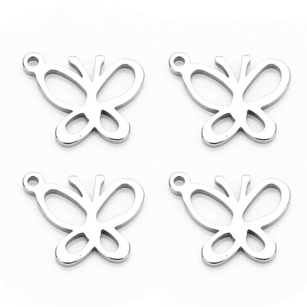 20x Stainless Steel Butterfly Charms Pendants Jewelry DIY Accessories Lot