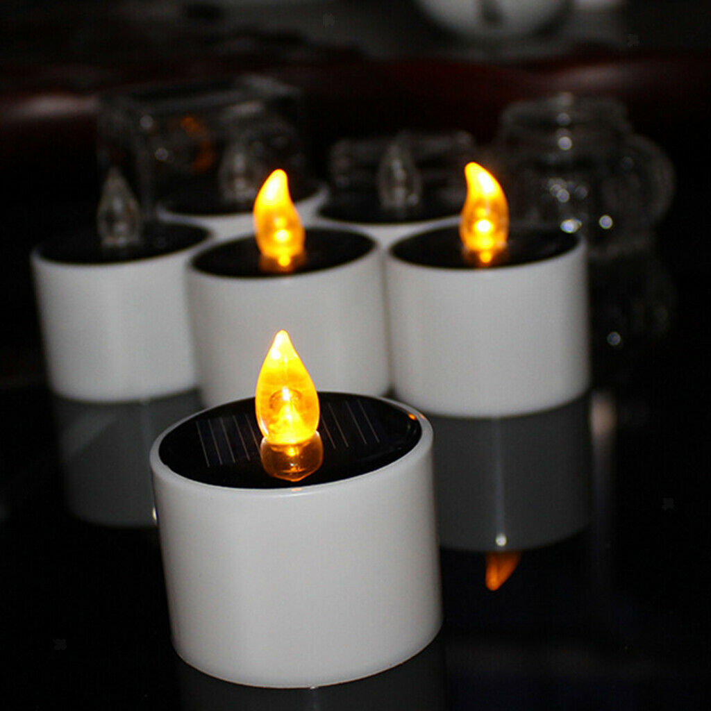 4x Solar Flameless LED Candle Tea Light for Wedding Memorial Bar Home Decor