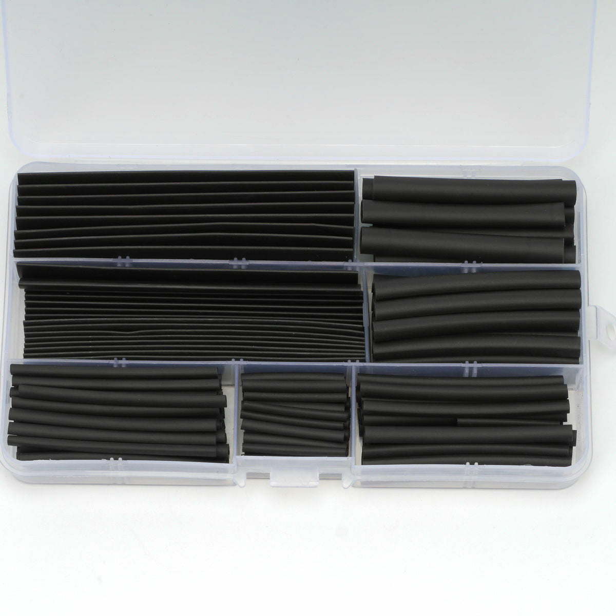 150PCS 2:1 black Heat Shrink Tube 2:1 Wrap Assortment Electrical Connection Box