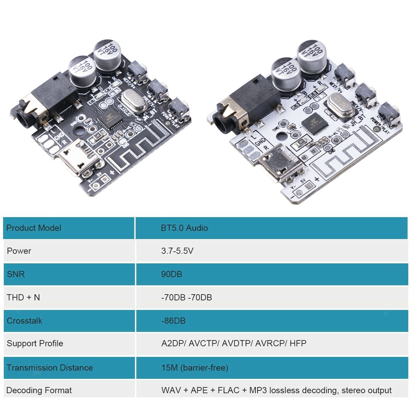 Wireless Bluetooth Module Audio Receive Module Home Stereo Music for 3.7V