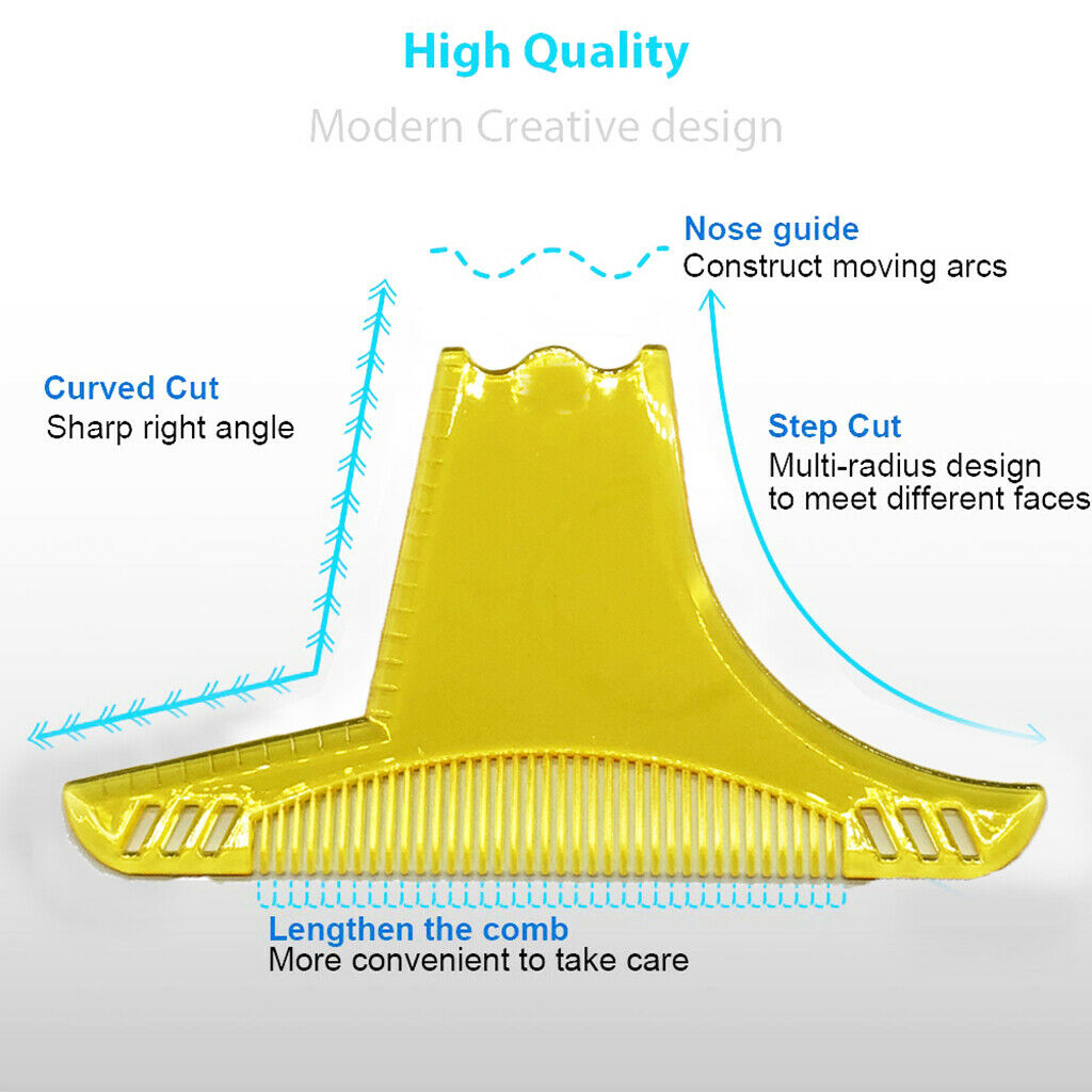 2 Pieces Beard Shaping Ruler Template Home Shaving Tool Men's Beard Combs